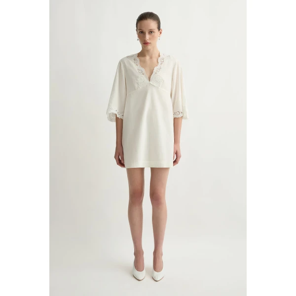 Posse Darya Kaftan in Cream | kaftan | Luxury Shoes , view 3