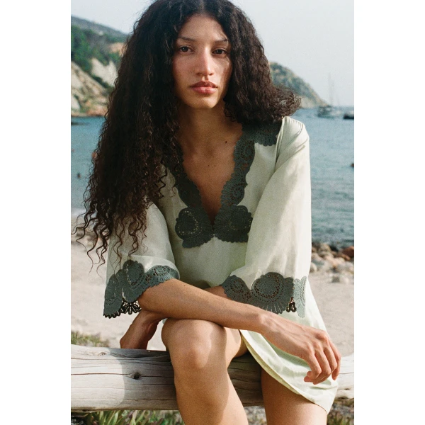 Posse Darya Kaftan in Green | kaftan | Luxury Shoes , view 3
