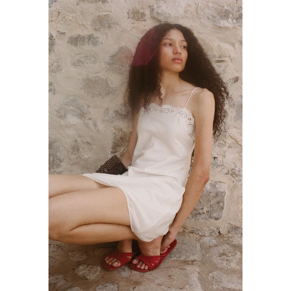Posse Darya Mini Dress in Cream | Mini Dresses | Luxury Shoes , view 3