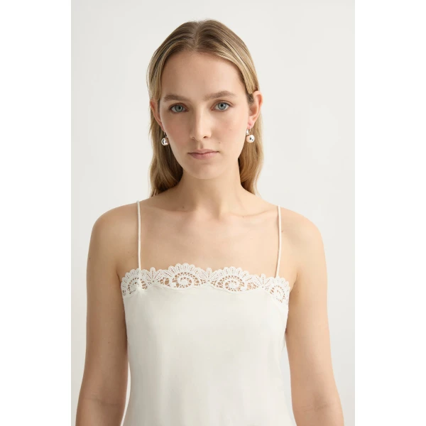 Posse Darya Mini Dress in Cream | Mini Dresses | Luxury Shoes , view 6