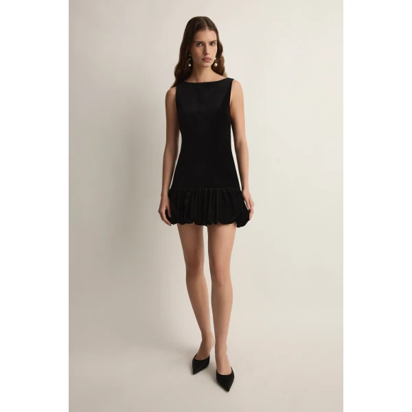 Posse Dean Mini Dress in Black | Mini Dresses | Luxury Shoes , view 2