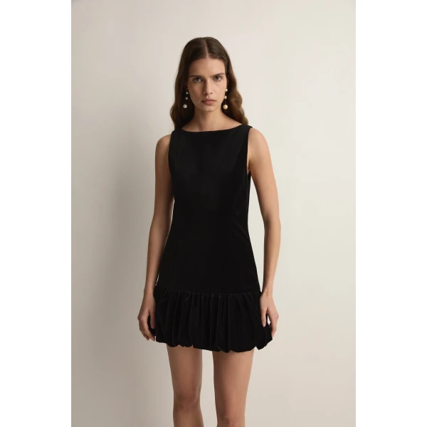 Posse Dean Mini Dress in Black | Mini Dresses | Luxury Shoes , view 3