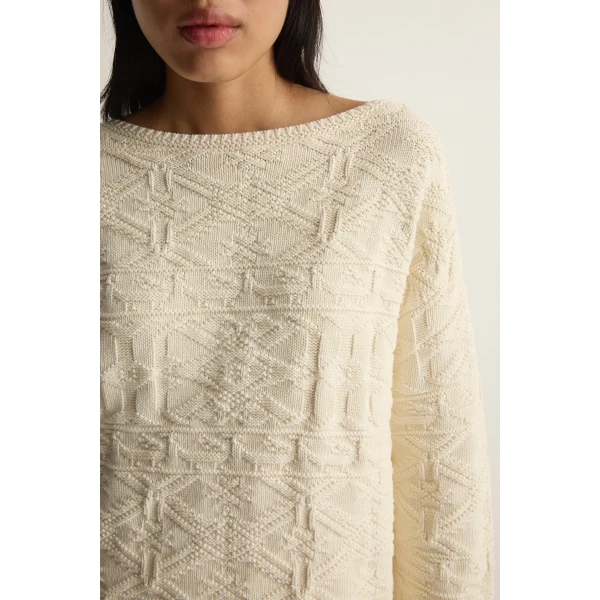 Posse Ellis Sweater in Cream | Sweaters | Luxury Shoes , view 3