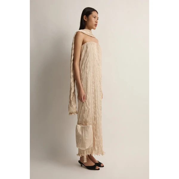 Posse Esme Strapless Dress in Cream | Midi Dresses | Luxury Shoes , view 4
