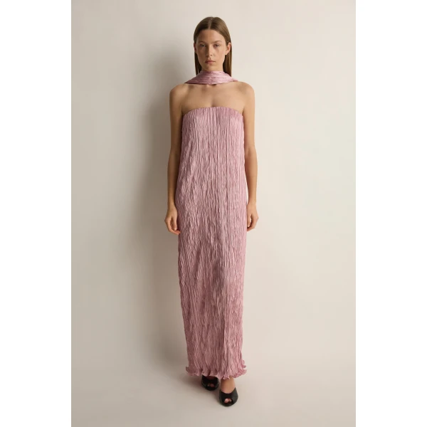 Posse Esme Strapless Dress in Rose | Midi Dresses | Luxury Shoes , view 2