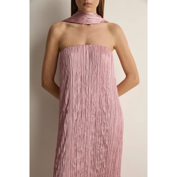Posse Esme Strapless Dress in Rose | Midi Dresses | Luxury Shoes , view 5