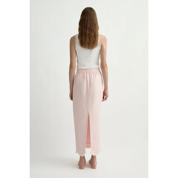 Posse Essie Column Skirt in Soft Pink | Maxi Skirts | Luxury Shoes , view 5