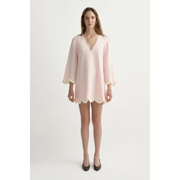 Posse Essie Kaftan in Soft Pink | kaftan | Luxury Shoes , view 2