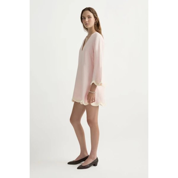 Posse Essie Kaftan in Soft Pink | kaftan | Luxury Shoes , view 4