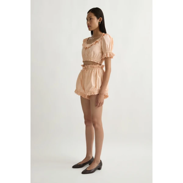 Posse Ezra Crop Top in Peach Sorbet | Tops | Luxury Shoes , view 4