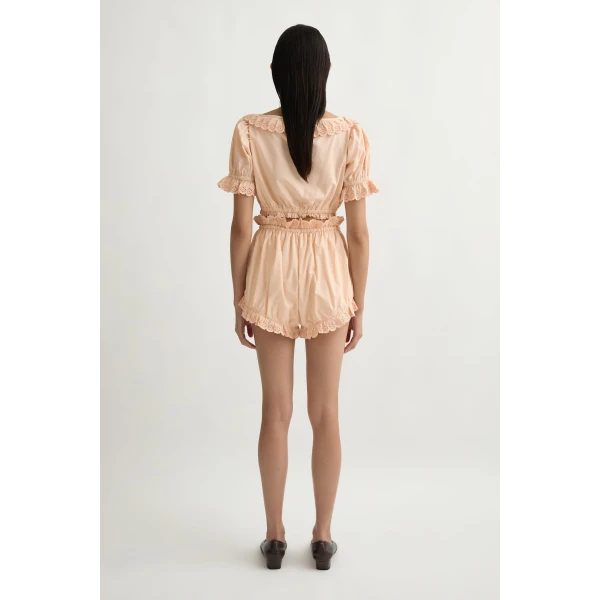 Posse Ezra Crop Top in Peach Sorbet | Tops | Luxury Shoes , view 5