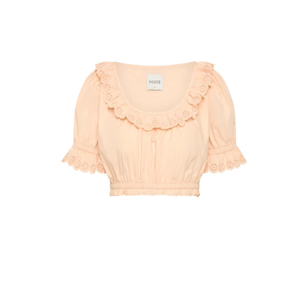 Posse Ezra Crop Top in Peach Sorbet | Tops | Luxury Shoes 