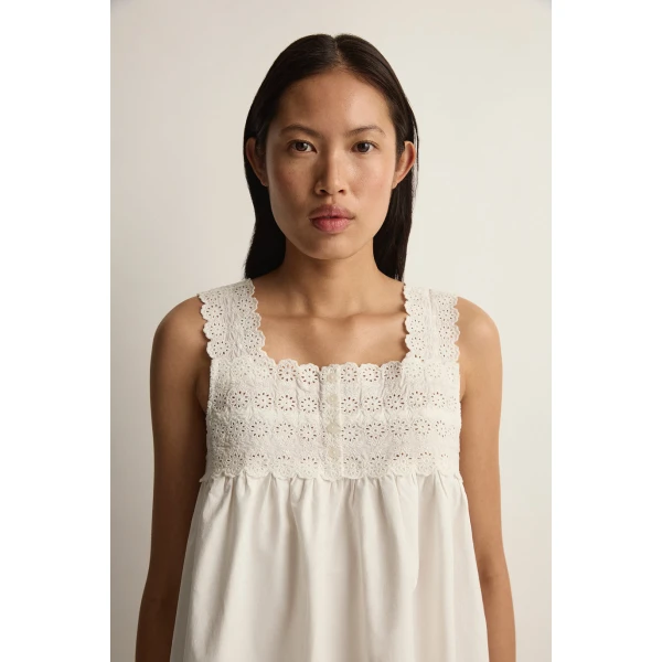Posse Ezra Shift Mini Dress in Vintage White | Mini Dresses | Luxury Shoes , view 3