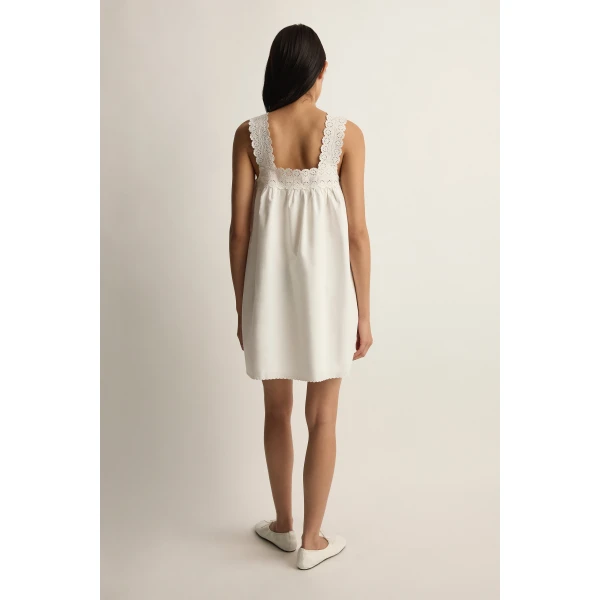 Posse Ezra Shift Mini Dress in Vintage White | Mini Dresses | Luxury Shoes , view 4