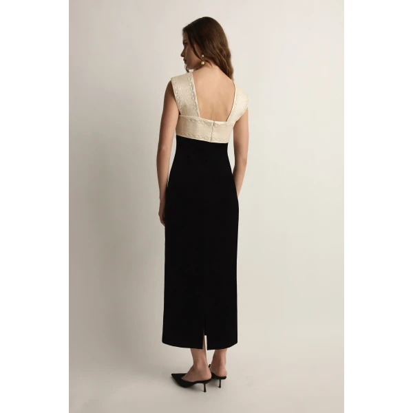 Posse Florian Dress in Black | Midi Dresses | Luxury Shoes , view 4
