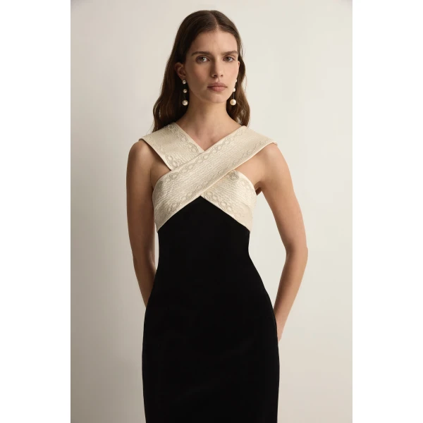 Posse Florian Dress in Black | Midi Dresses | Luxury Shoes , view 5