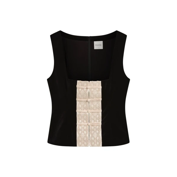 Posse Florian Top in Black | Tops | Luxury Shoes 