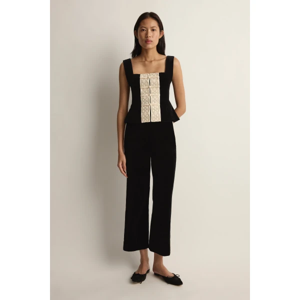 Posse Florian Trouser in Black | Pants | Luxury Shoes , view 2