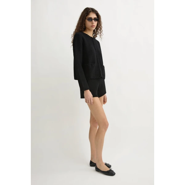 Posse Harlan Short in Black | Shorts | Luxury Shoes , view 4