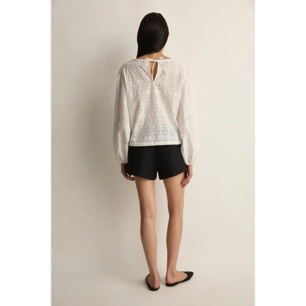 Posse Harriet Blouse in Vintage White | Blouse | Luxury Shoes , view 4