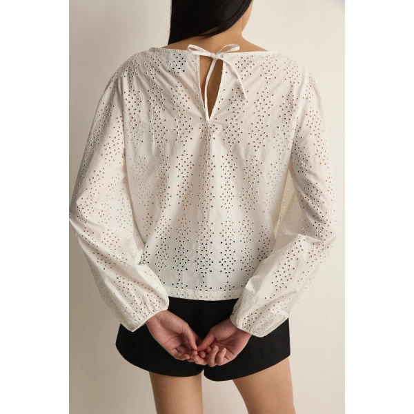 Posse Harriet Blouse in Vintage White | Blouse | Luxury Shoes , view 5