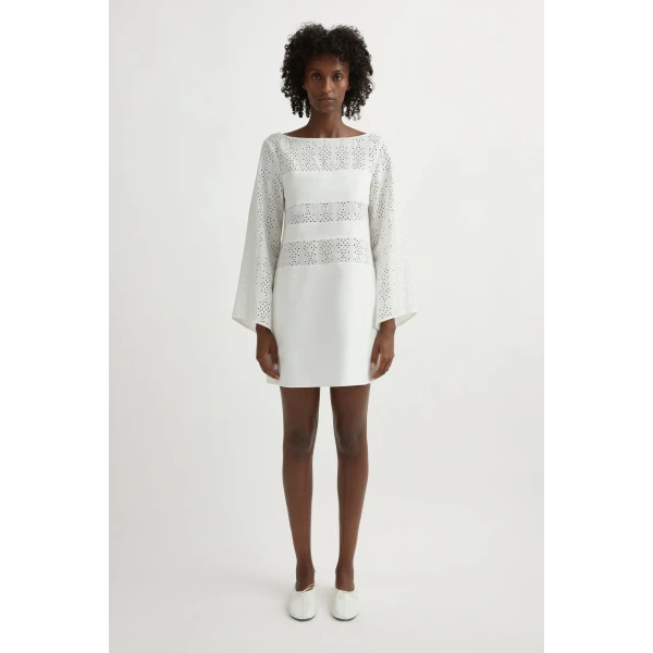 Posse Harriet Dress in Vintage White | Midi Dresses | Luxury Shoes , view 2