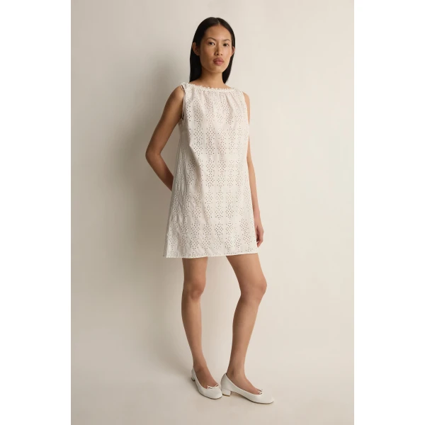 Posse Harriet Mini Dress in Vintage White | Mini Dresses | Luxury Shoes , view 3