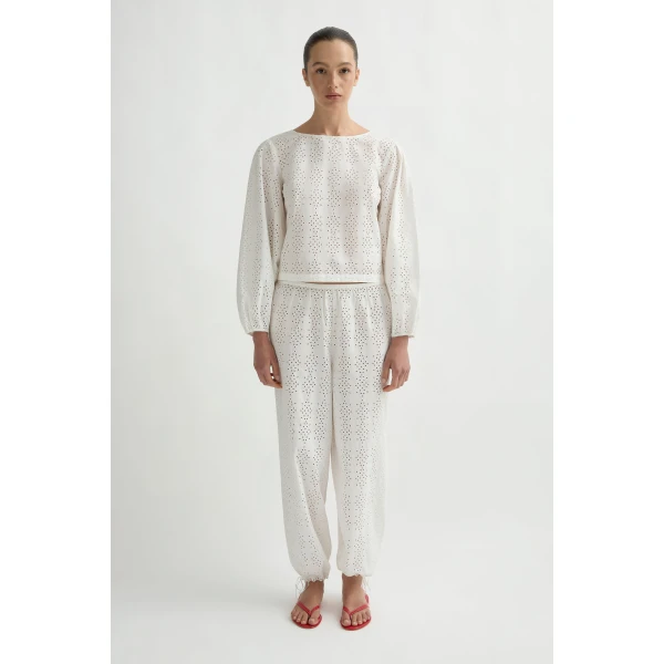 Posse Harriet Pant in Vintage White | Pants | Luxury Shoes , view 2