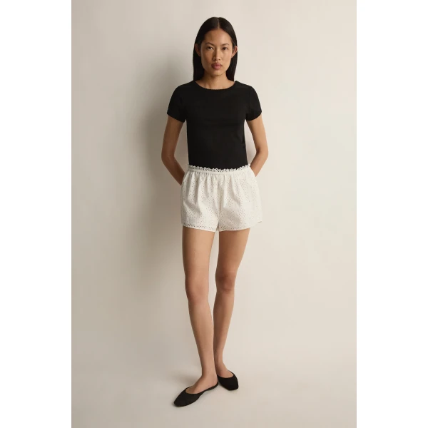 Posse Harriet Short in Vintage White | Shorts | Luxury Shoes , view 2