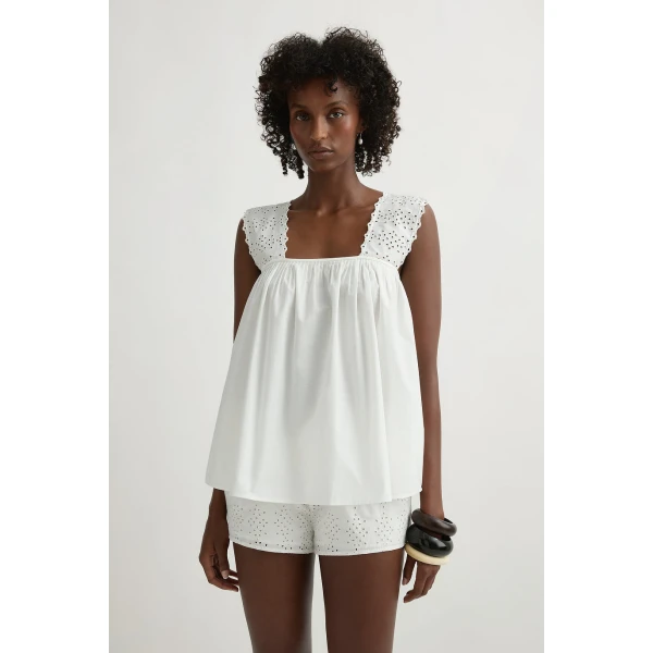 Posse Harriet Top in Vintage White | Tops | Luxury Shoes , view 2