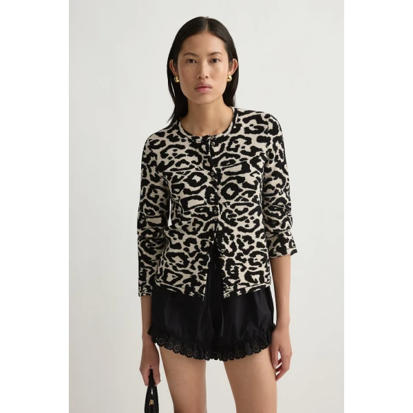 Posse Lexi Cardigan in Leopard | Cardigan | Luxury Shoes , view 2