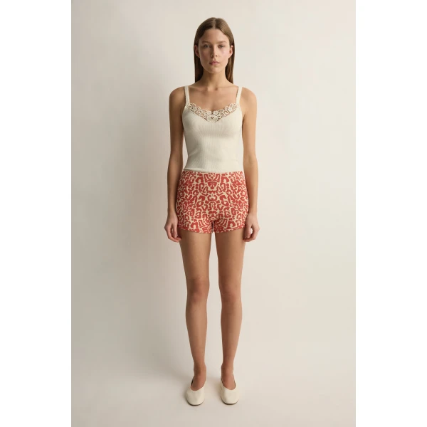 Posse Lexi Short in Red Leopard | Shorts | Luxury Shoes , view 2