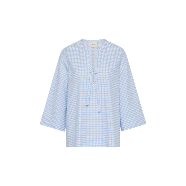 Lila Blouse in Blue Gingham