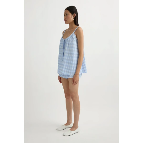 Posse Lila Cami in Blue Gingham | Camisoles | Luxury Shoes , view 4