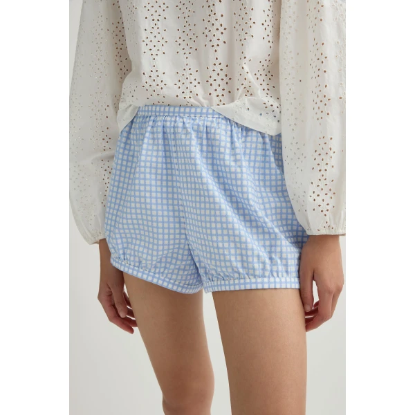 Posse Lila Short in Blue Gingham | Shorts | Luxury Shoes , view 3