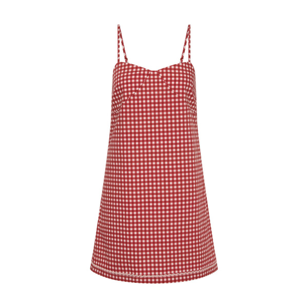 Posse Lindie Mini Dress in Rose Gingham | Mini Dresses | Luxury Shoes 