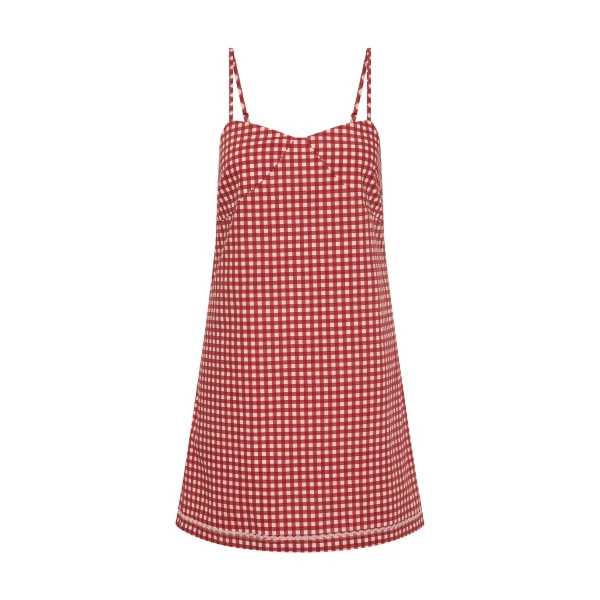 Posse Lindie Mini Dress in Rose Gingham | Mini Dresses | Luxury Shoes 