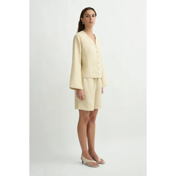 Posse Lucia Long Sleeve Blouse in Biscotti | Blouse | Luxury Shoes , view 3