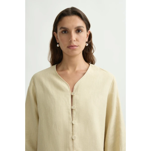 Posse Lucia Long Sleeve Blouse in Biscotti | Blouse | Luxury Shoes , view 5