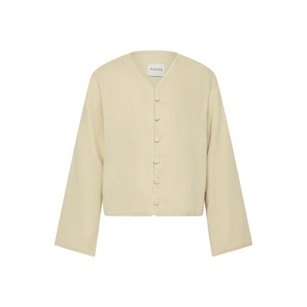 Lucia Long Sleeve Blouse in Biscotti