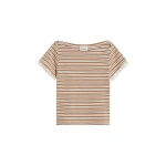 Posse Maeve Baby Tee in Toffee Stripe | T-shirts | Luxury Shoes 