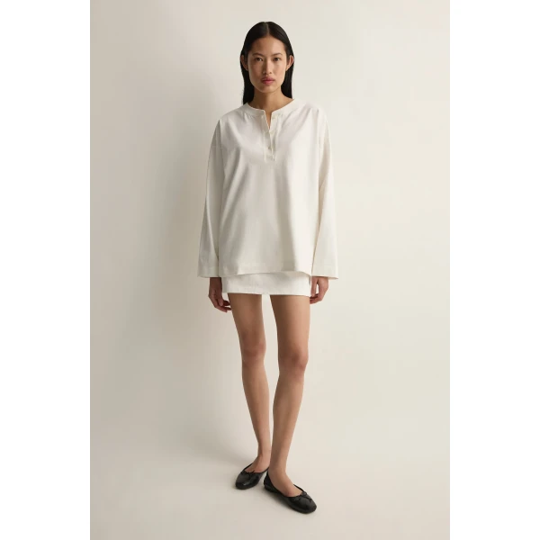Posse Maeve Long Sleeve Top in Vintage White | Long Sleeve | Luxury Shoes , view 2
