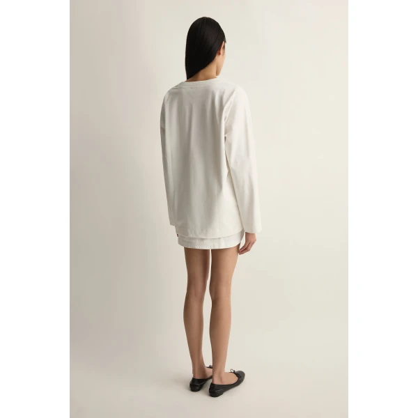 Posse Maeve Long Sleeve Top in Vintage White | Long Sleeve | Luxury Shoes , view 5