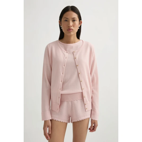 Posse Maisie Cardigan in Soft Pink | Cardigan | Luxury Shoes , view 2