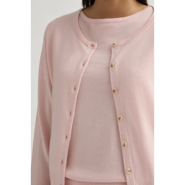 Posse Maisie Cardigan in Soft Pink | Cardigan | Luxury Shoes , view 3