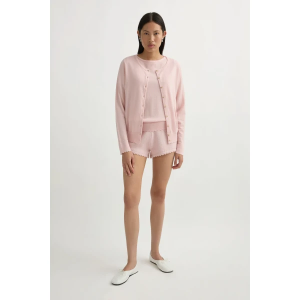 Posse Maisie Cardigan in Soft Pink | Cardigan | Luxury Shoes , view 4
