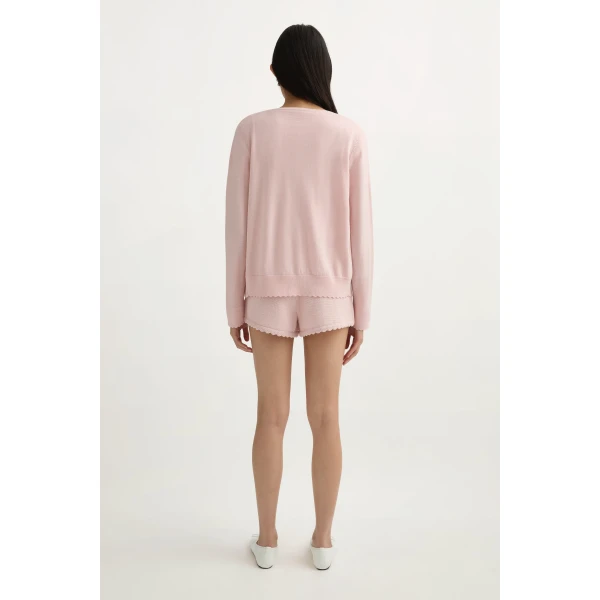 Posse Maisie Cardigan in Soft Pink | Cardigan | Luxury Shoes , view 5