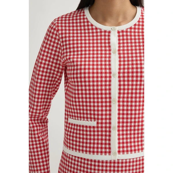 Posse Micah Cardigan in Red Gingham | Cardigan | Luxury Shoes , view 3