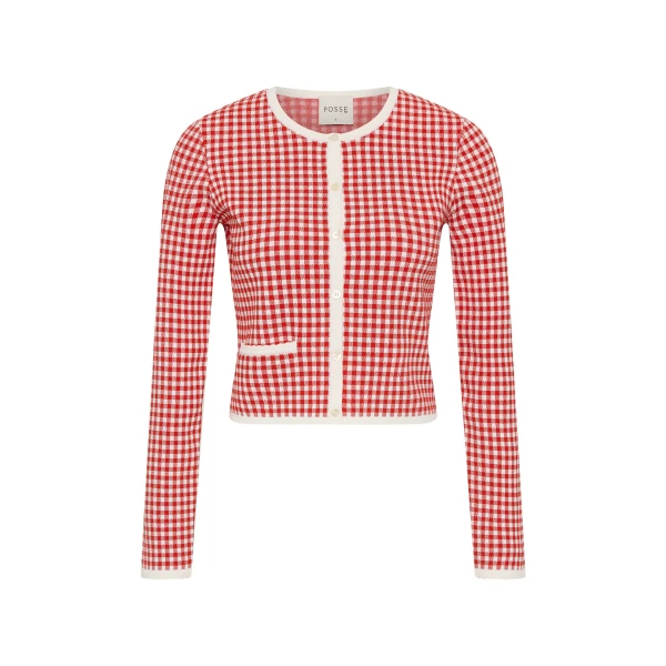 Posse Micah Cardigan in Red Gingham | Cardigan | Luxury Shoes 