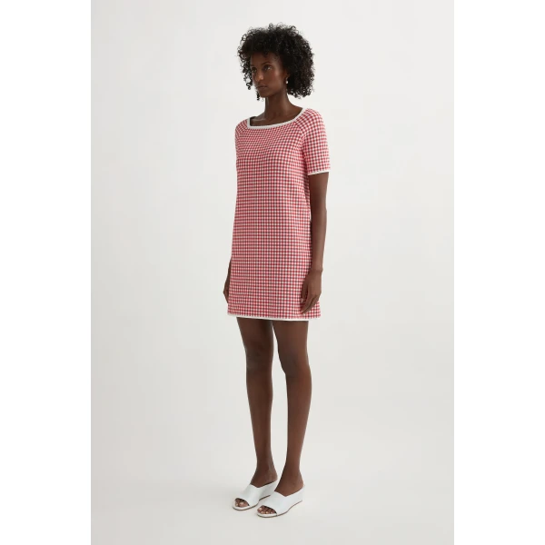 Posse Micah Dress in Red Gingham | Midi Dresses | Luxury Shoes , view 4
